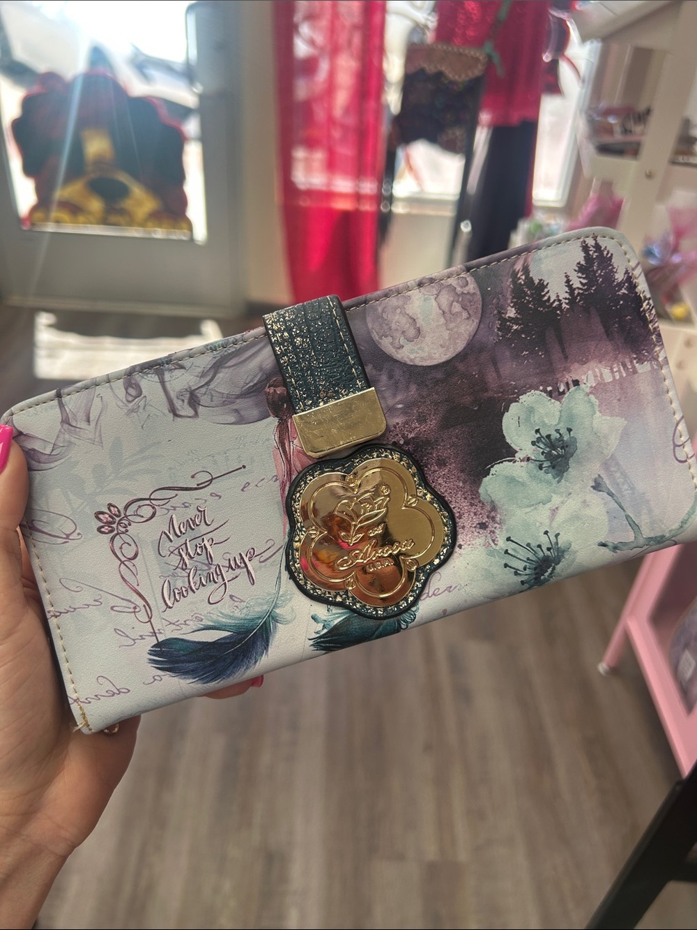 Floral Moonlight Clasp Wallet - Multi-Color